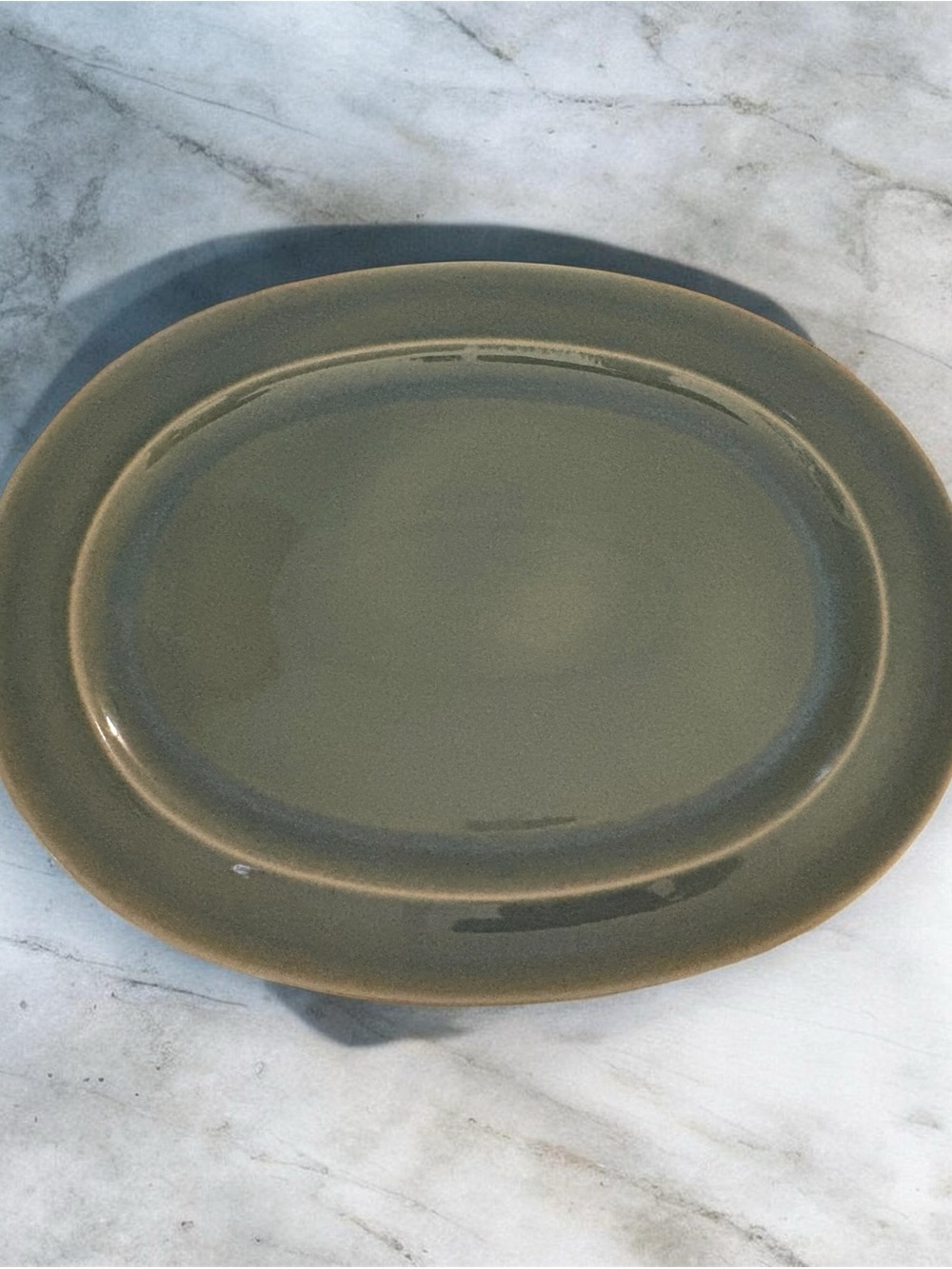 Carmel Ceramica Stillwater Verde Oval Platter Stoneware Made in Portugal